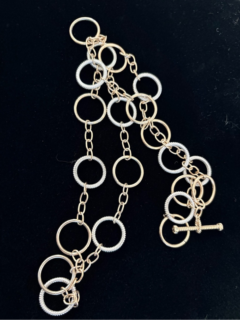 Gold & Silver Two-Tone Circle Link Necklace - Women Jewelry